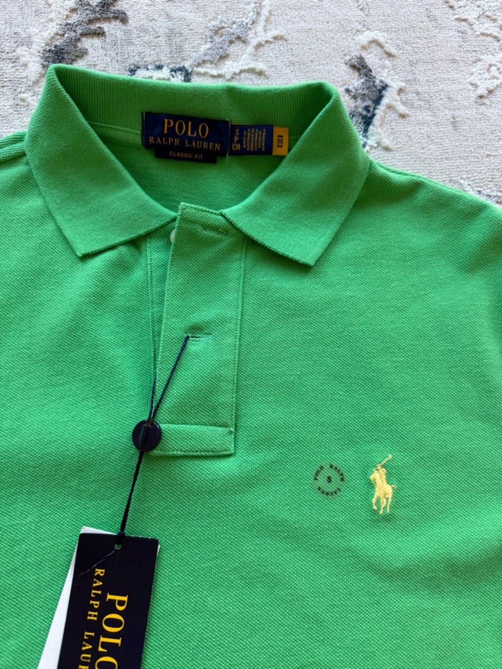 Ralph Lauren Polo Shirt in Green with Yellow Pony